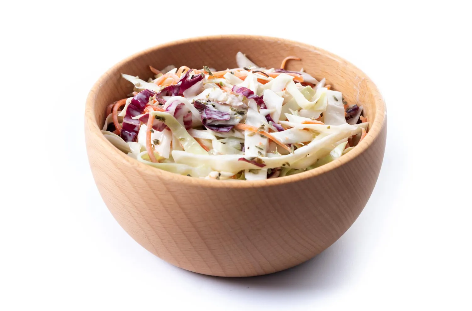 Fresh creamy coleslaw with cabbage and carrots