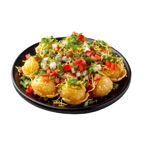 Papri Chaat with yogurt, chutneys, and crispy papri