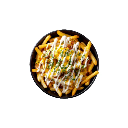 Small cheese fries with melted cheddar cheese