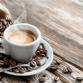 Freshly brewed coffee in a cup