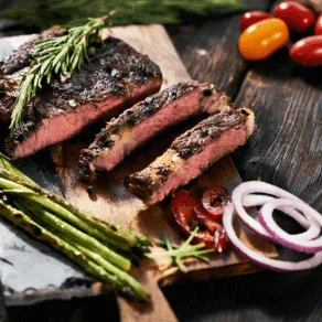 Juicy grilled steak served fresh
