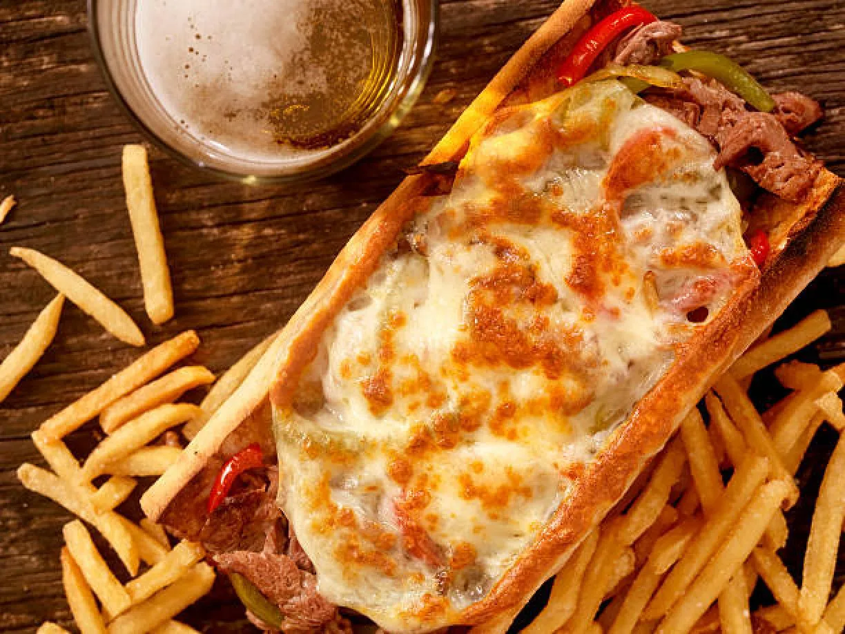 Philly Cheesesteak with fries and drink